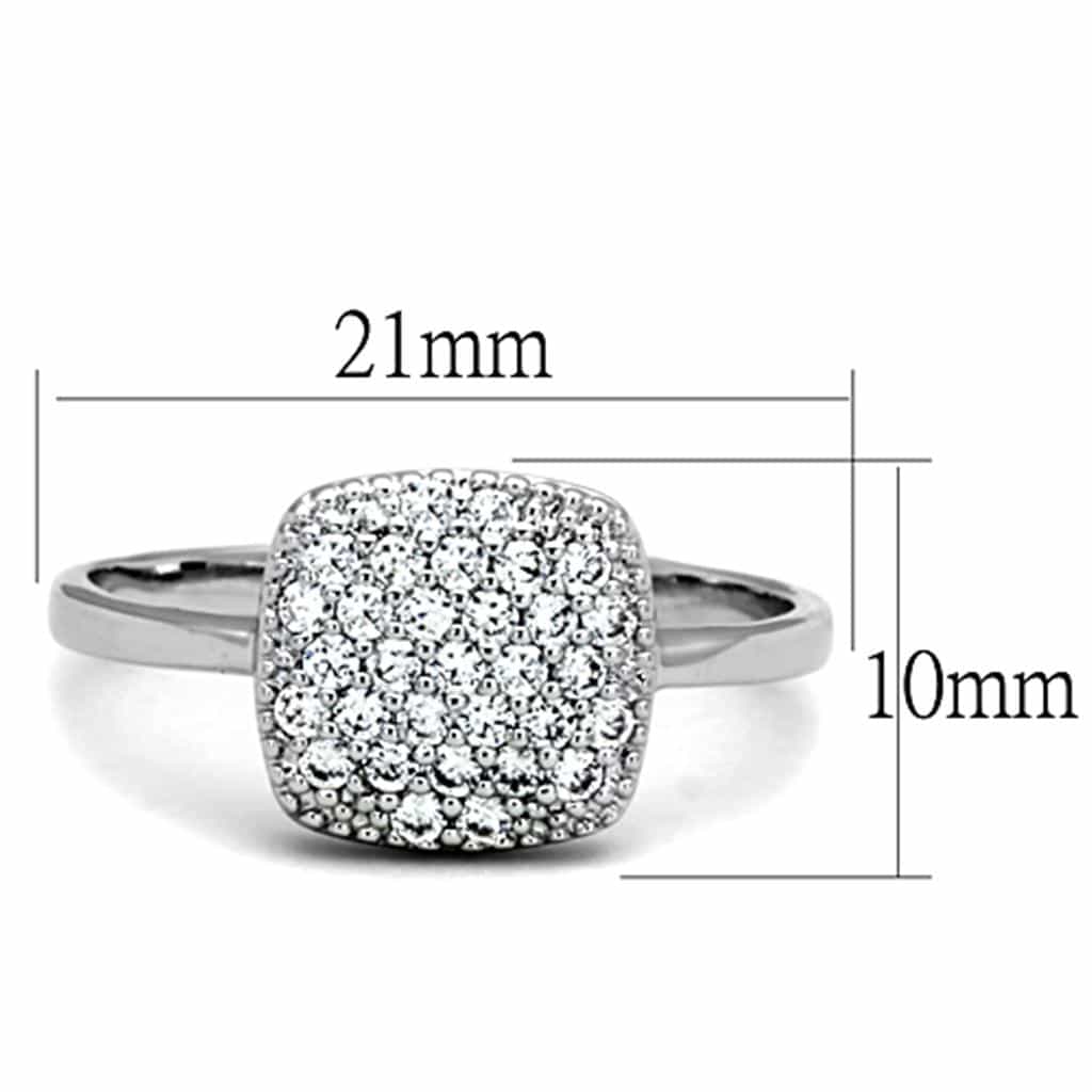Brass CZ Pave Cushion Dome Signet Ring view 4