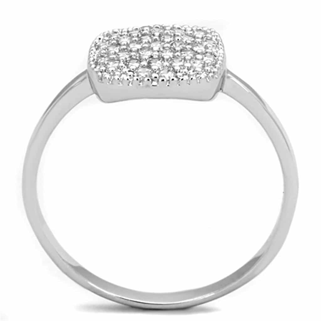 Brass CZ Pave Cushion Dome Signet Ring view 6