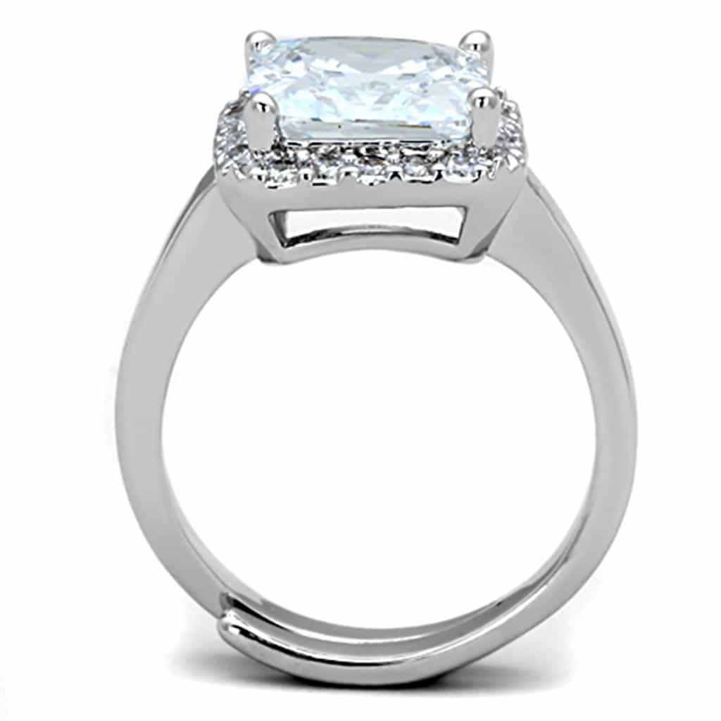 Brass CZ Princess Halo Split Shank Ring view 6