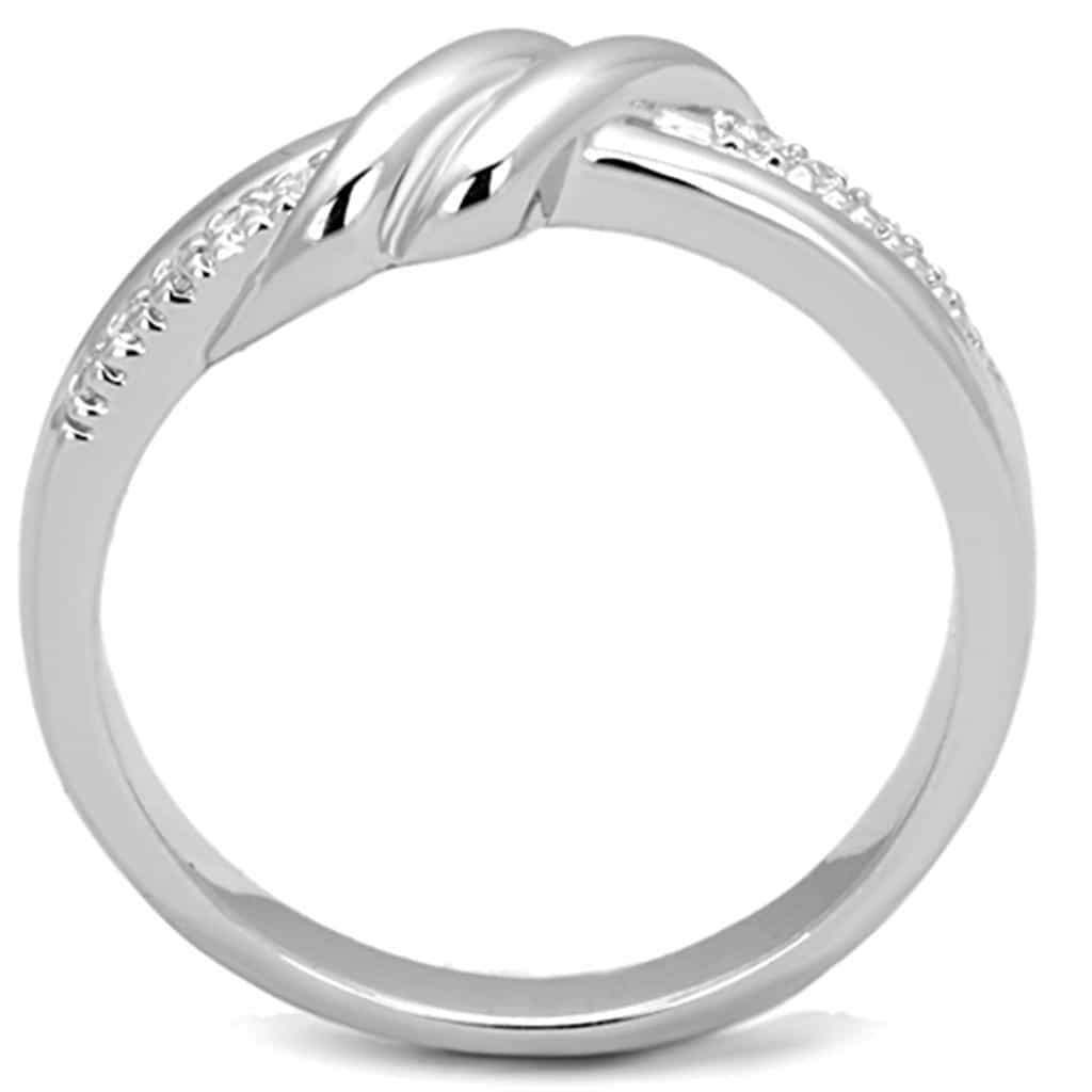 Brass CZ Pave Twisted Infinity Crossover Ring view 6
