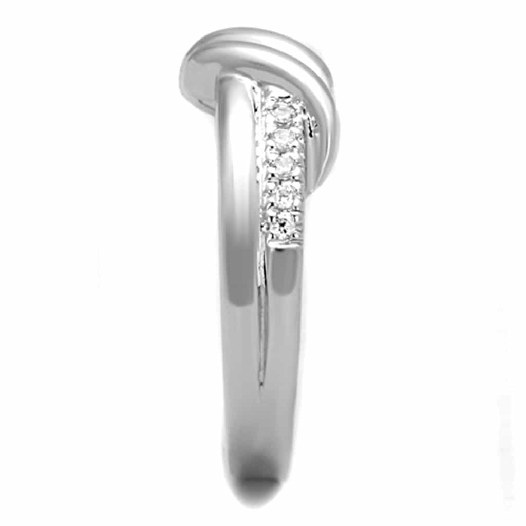 Brass CZ Pave Twisted Infinity Crossover Ring view 8