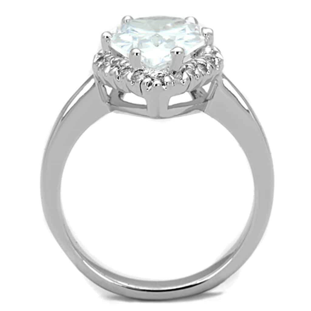 Brass CZ Pear Halo Solitaire Ring view 6