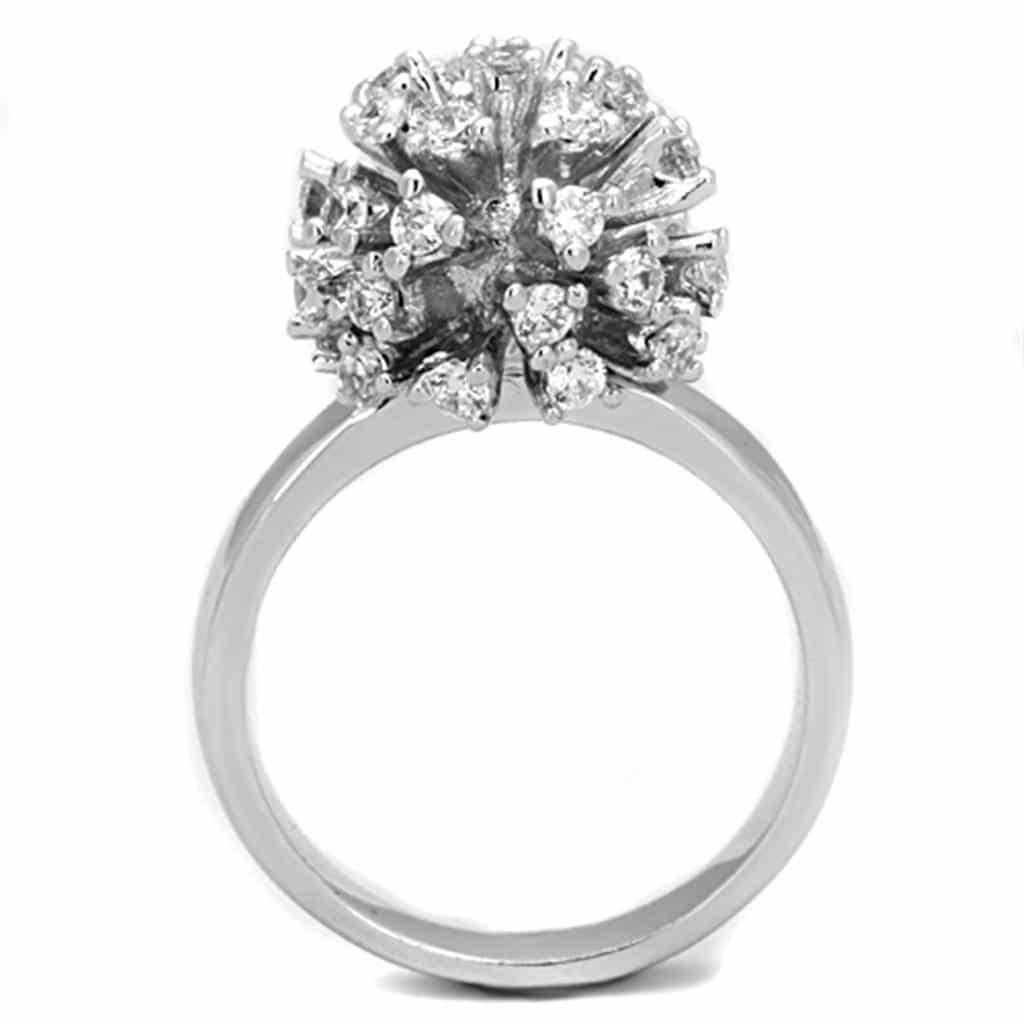 Brass CZ Round Starburst Cluster Cocktail Ring view 6