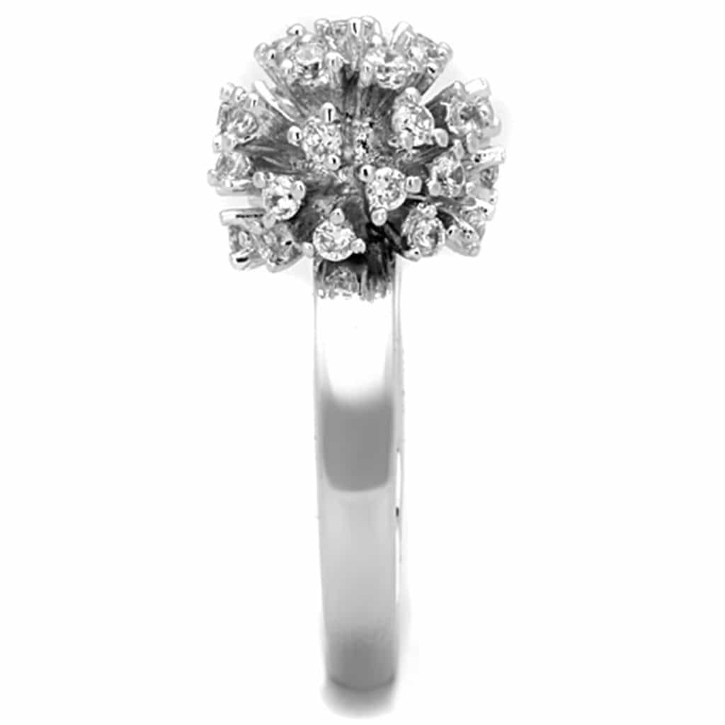 Brass CZ Round Starburst Cluster Cocktail Ring view 8