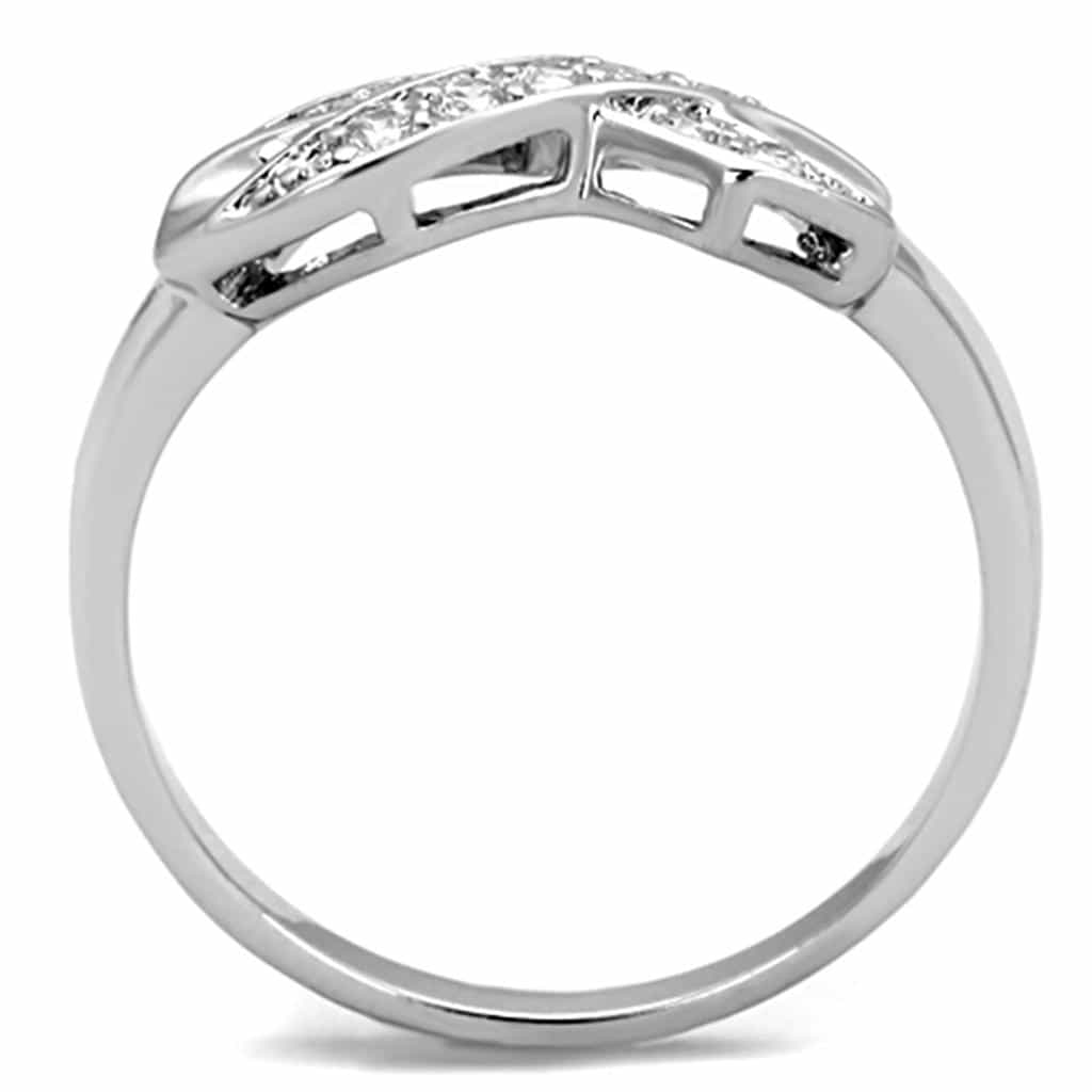 Brass CZ Pave Twisted Infinity Band Ring view 6