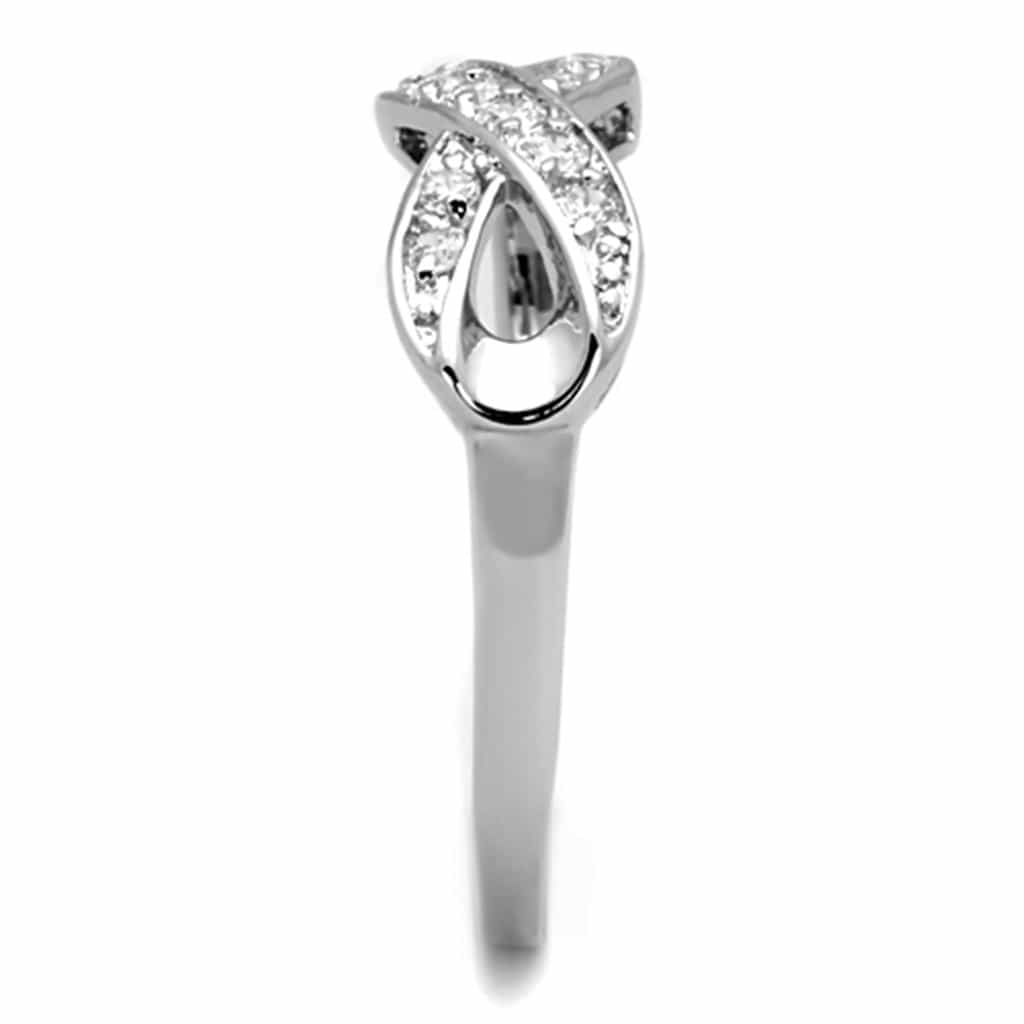 Brass CZ Pave Twisted Infinity Band Ring view 8