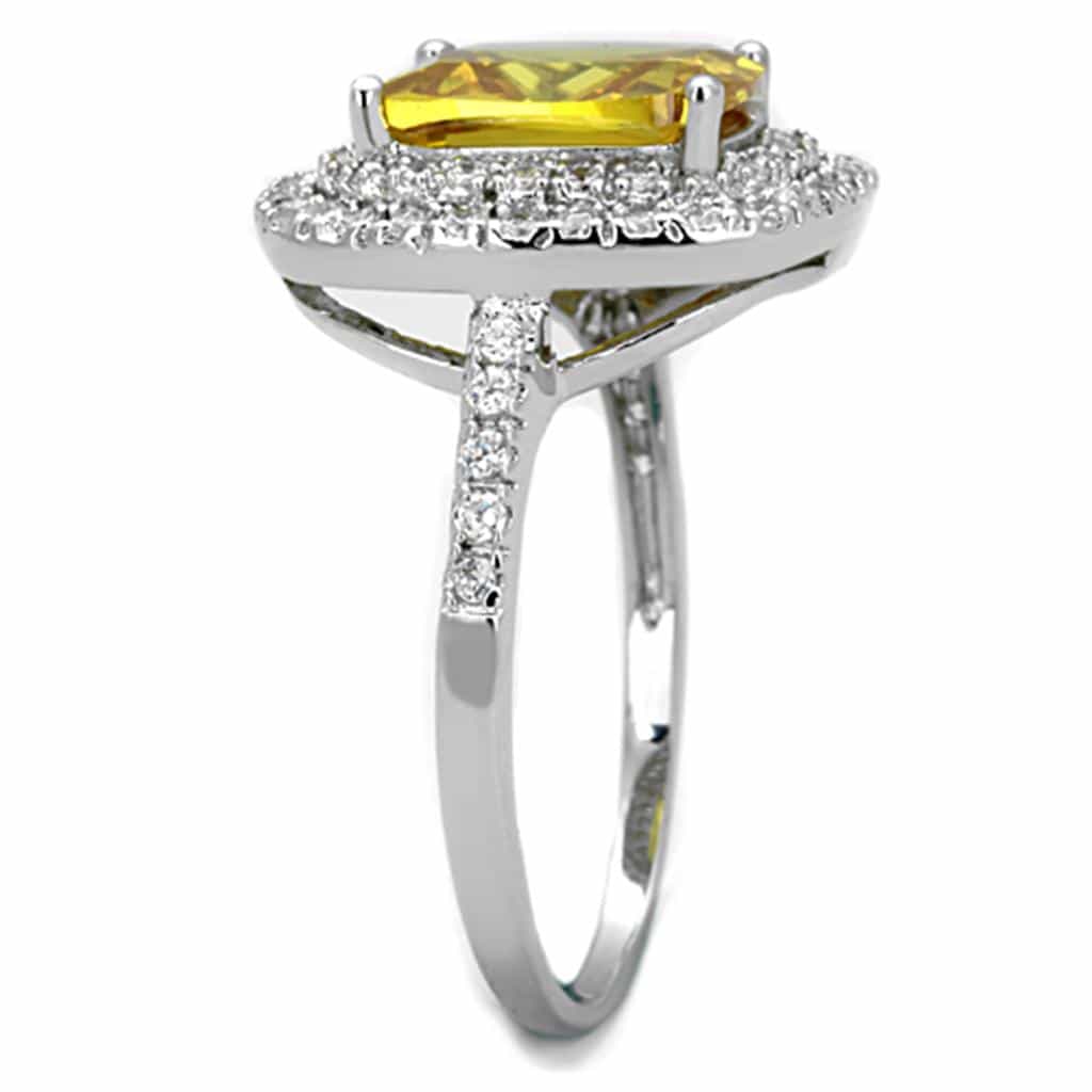 Brass Yellow CZ Cushion Double Halo Ring view 8