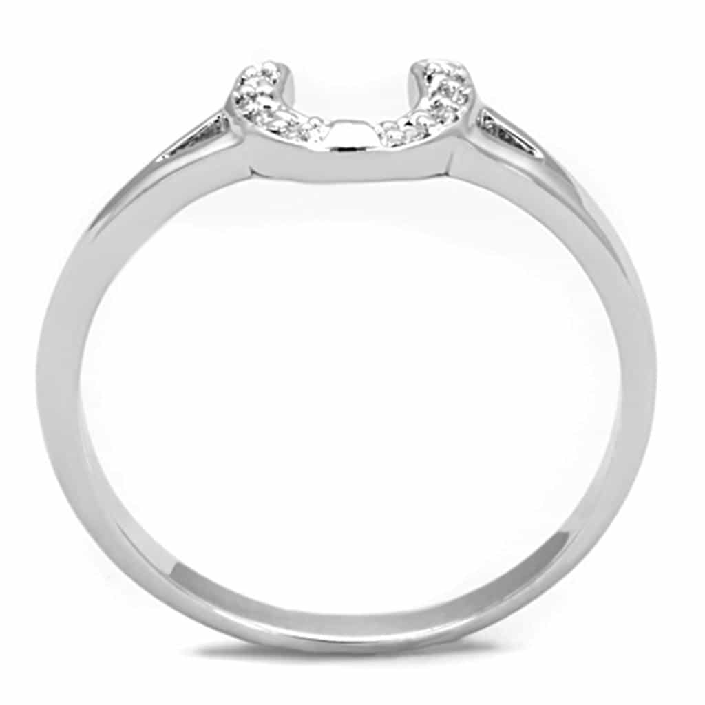 Brass CZ Pave Horseshoe Cocktail Ring view 6