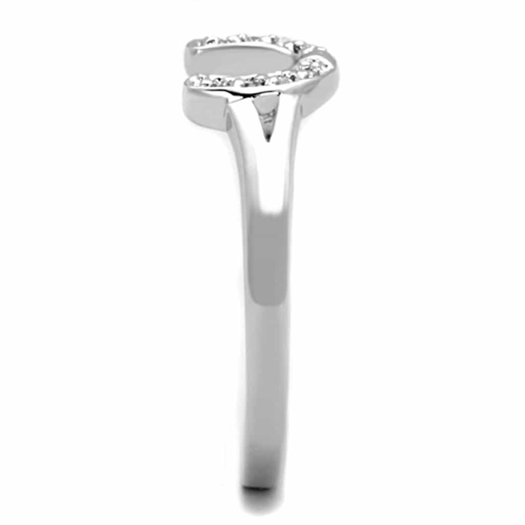 Brass CZ Pave Horseshoe Cocktail Ring view 8