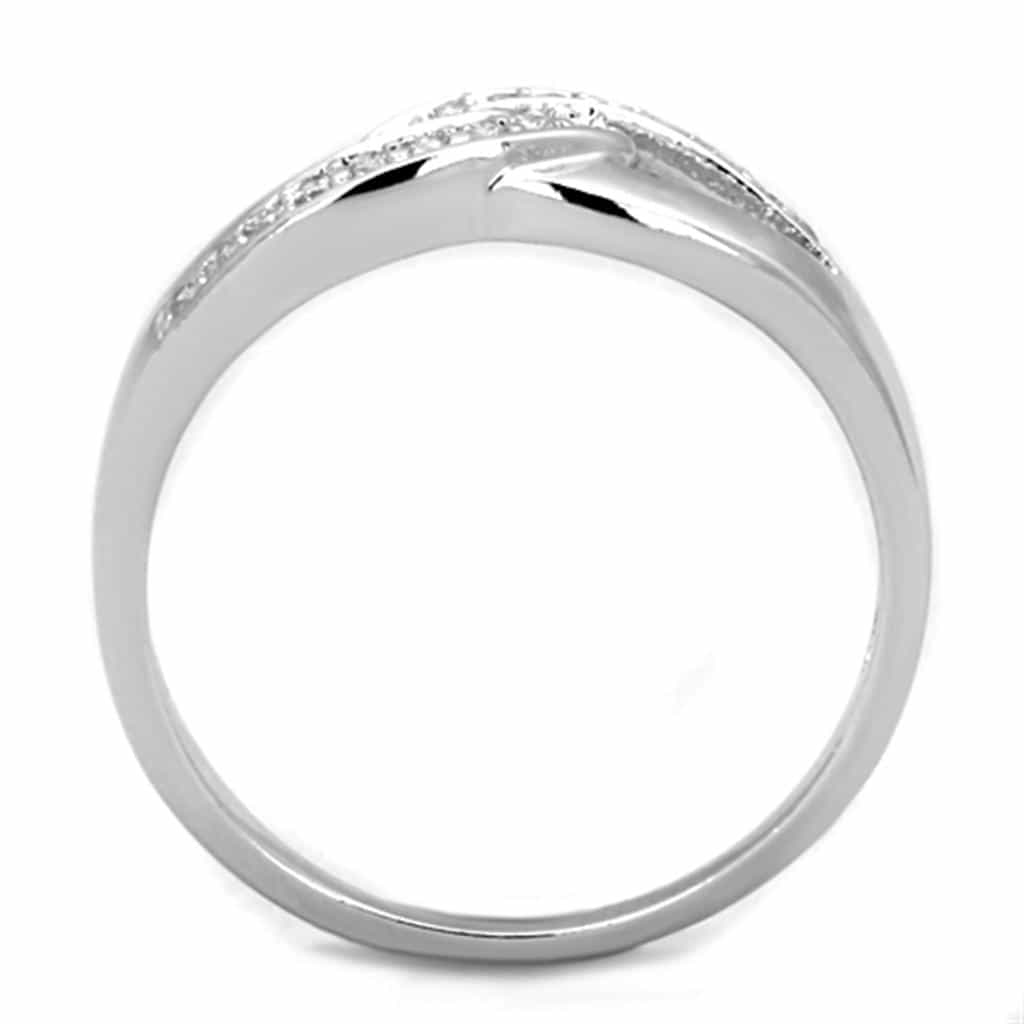 Brass CZ Pave Loop Buckle Crossover Ring view 6