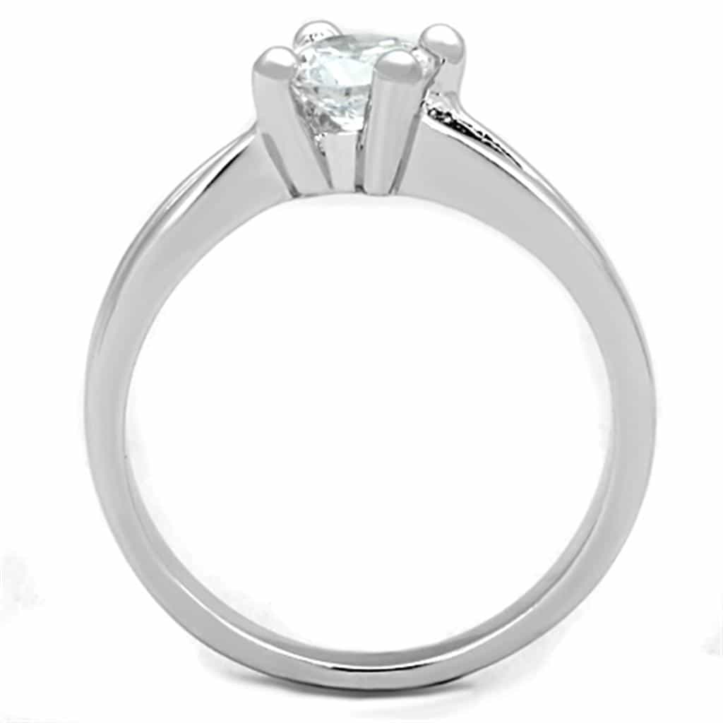 Brass CZ Round Solitaire Cathedral Ring view 6