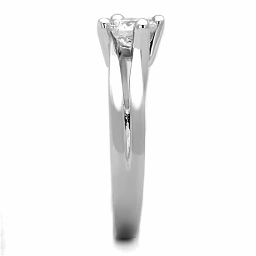 Brass CZ Round Solitaire Cathedral Ring view 8