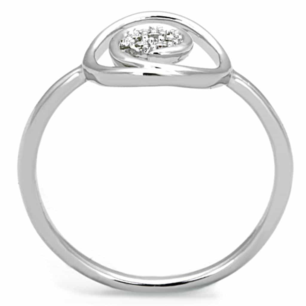 Brass CZ Oval Cluster Spiral Ring view 6