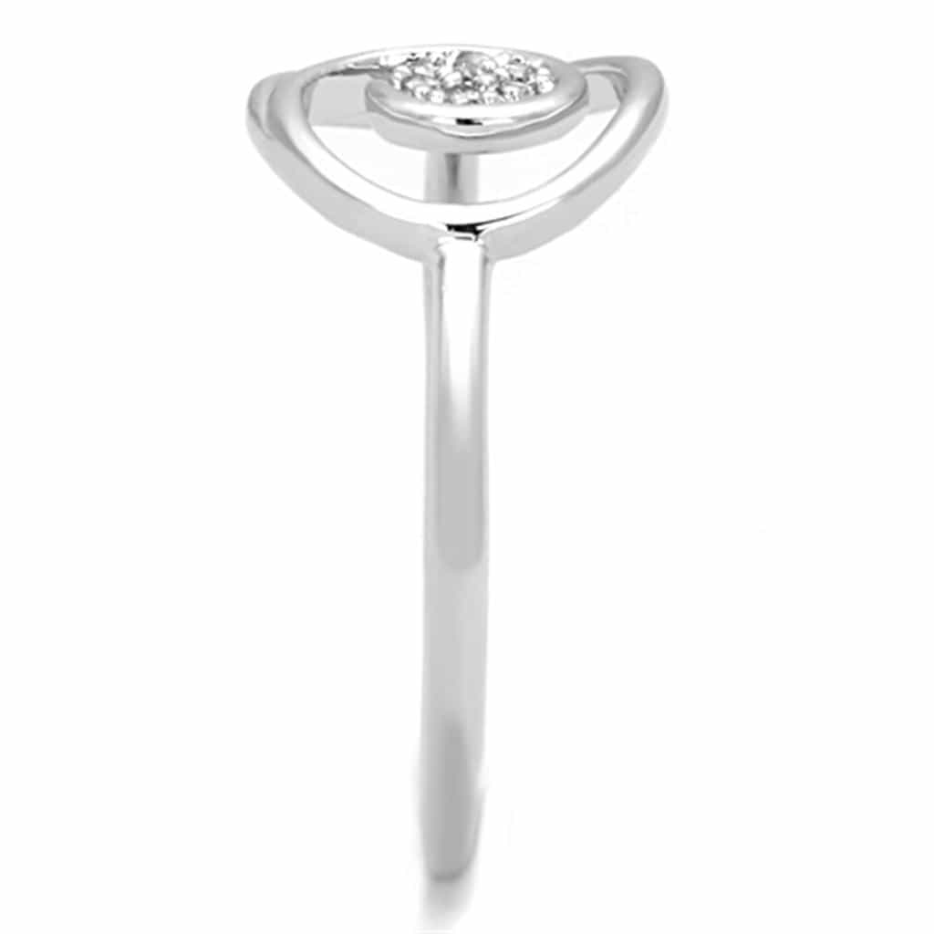 Brass CZ Oval Cluster Spiral Ring view 8
