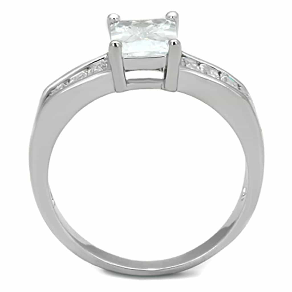 Brass CZ Princess Baguette Channel Ring view 6