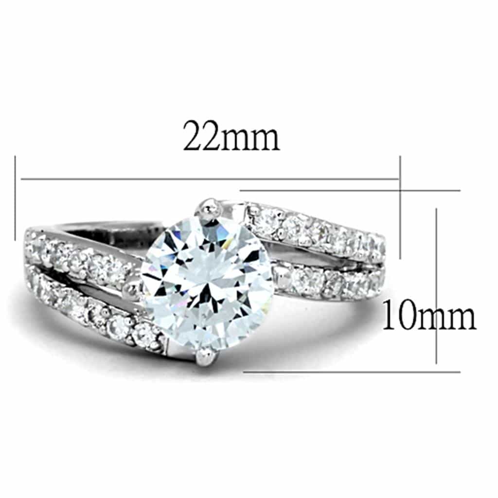 Brass CZ Round Cathedral Pave Split Shank Ring view 4