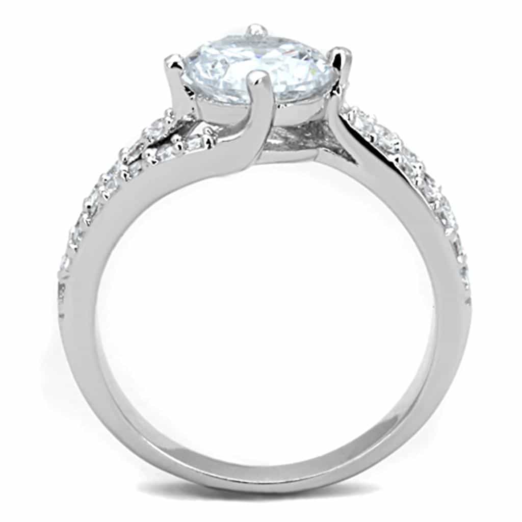 Brass CZ Round Cathedral Pave Split Shank Ring view 6