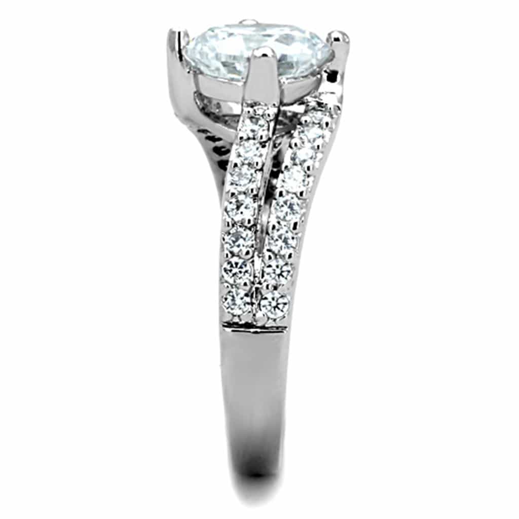 Brass CZ Round Cathedral Pave Split Shank Ring view 8