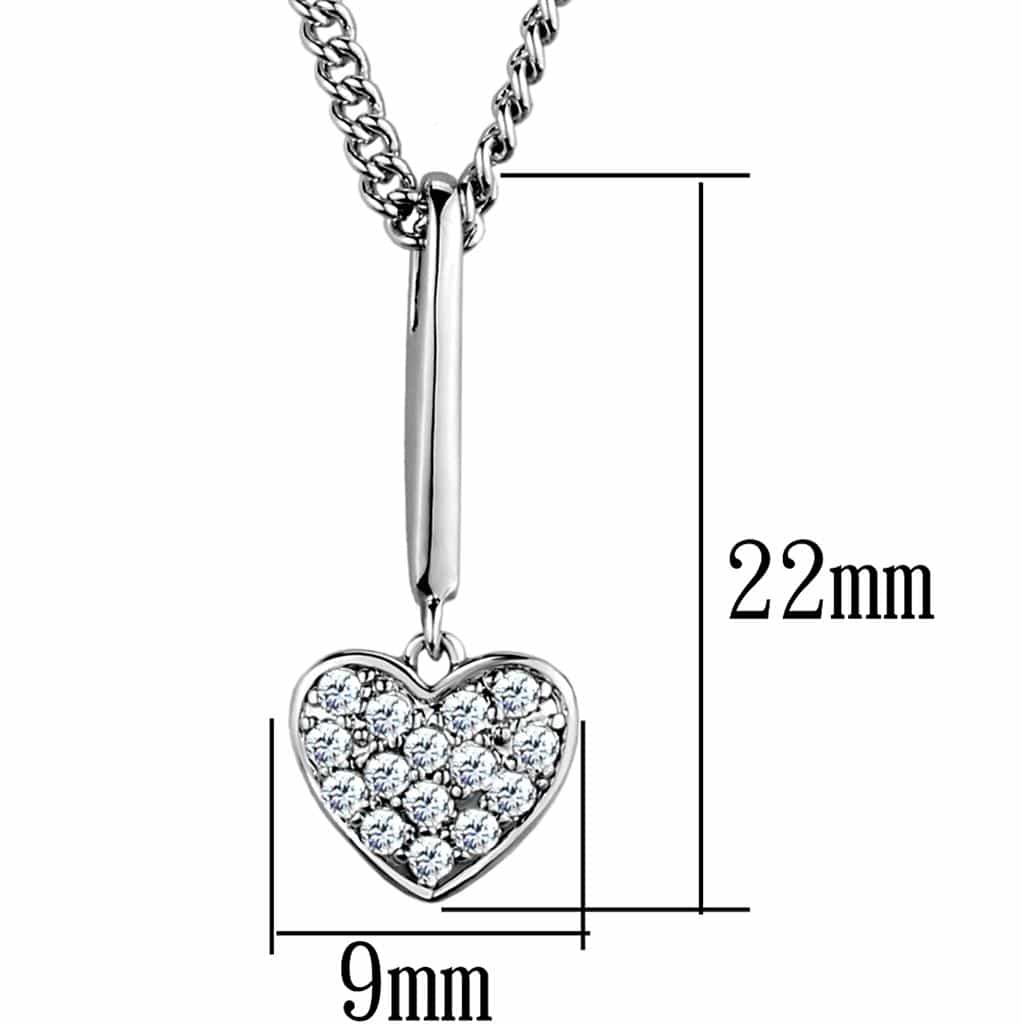Brass CZ Pave Heart Pendant Chain Pendant 3W773 view 4