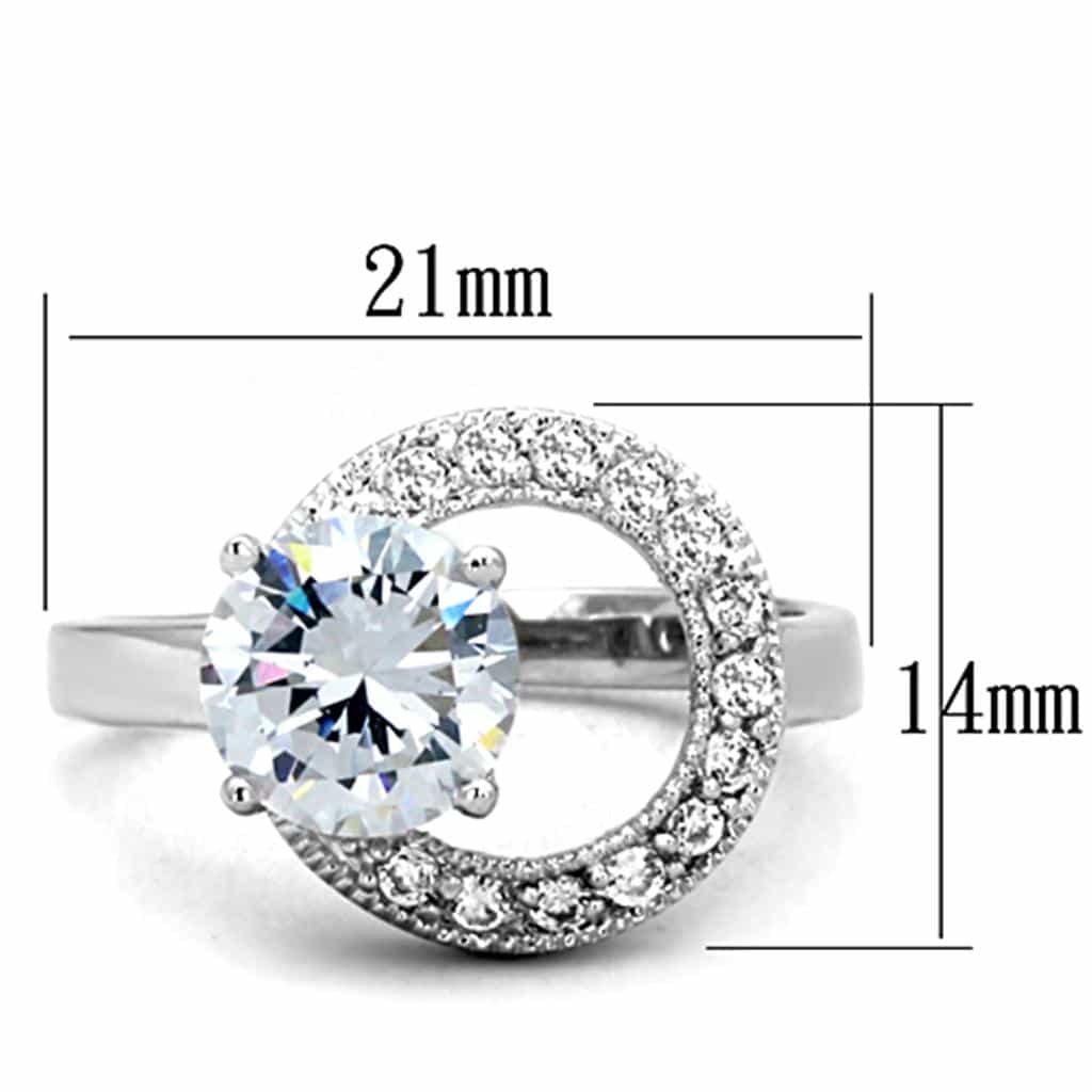 Brass CZ Round Solitaire Circle Halo Ring view 4