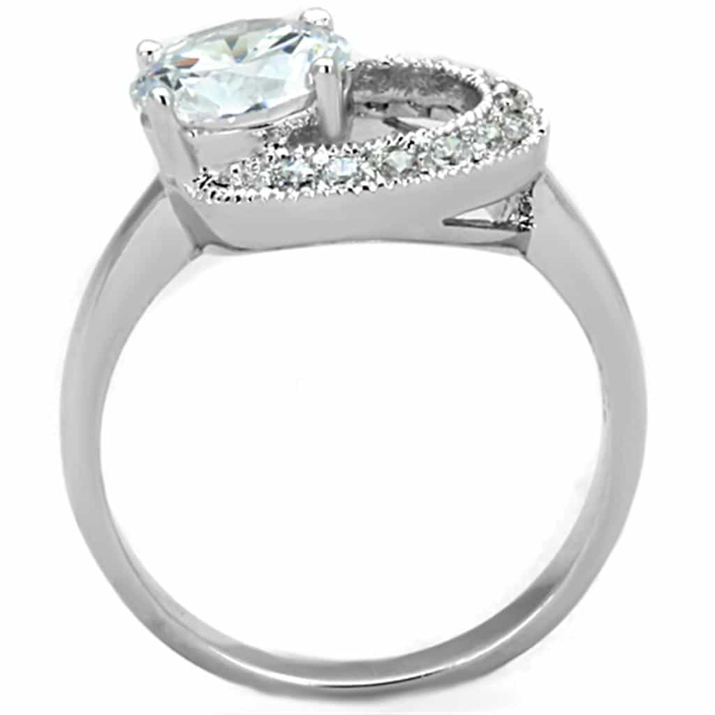 Brass CZ Round Solitaire Circle Halo Ring view 6