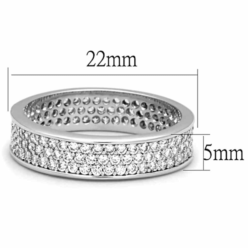 Brass CZ Pave Multi-Row Eternity Wide Band Ring view 4