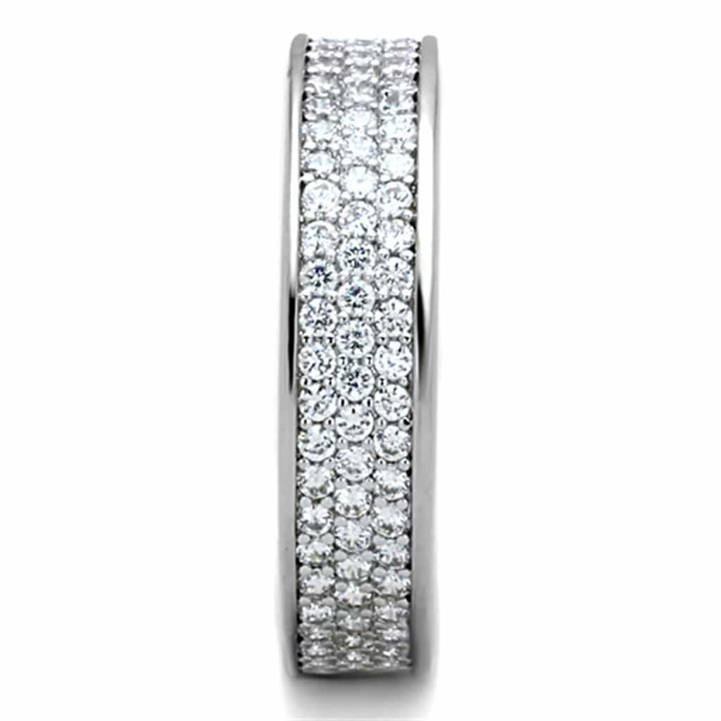 Brass CZ Pave Multi-Row Eternity Wide Band Ring view 8
