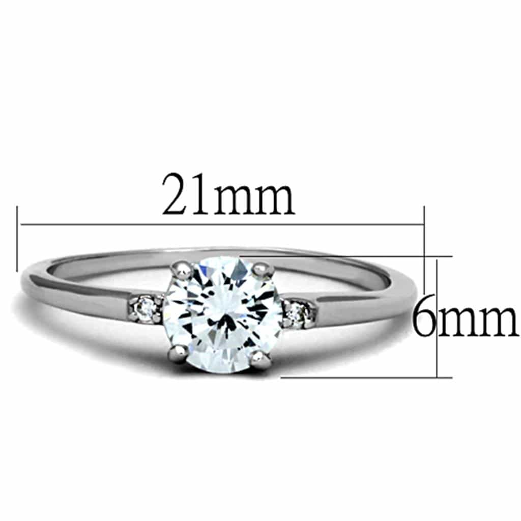 Brass CZ Round Solitaire Classic Prong Ring view 4