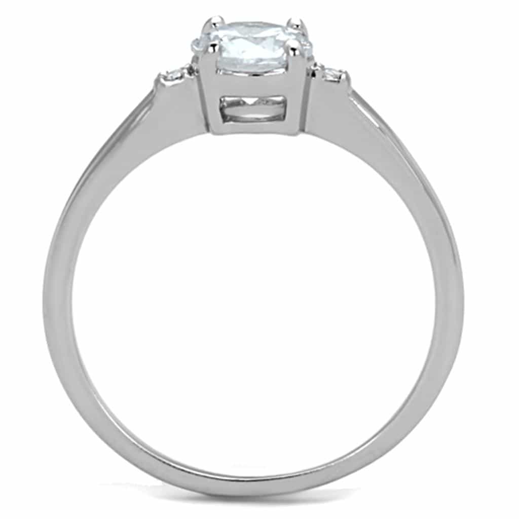 Brass CZ Round Solitaire Classic Prong Ring view 6