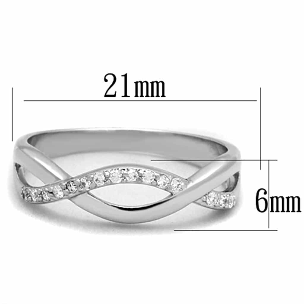 Brass CZ Pave Infinity Twist Band Ring view 4