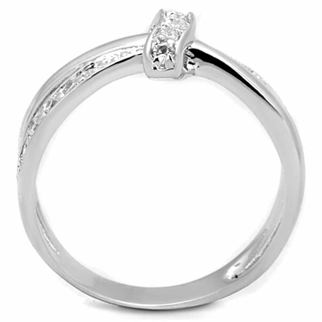 Brass CZ Pave Curved Bar Bypass Ring view 6