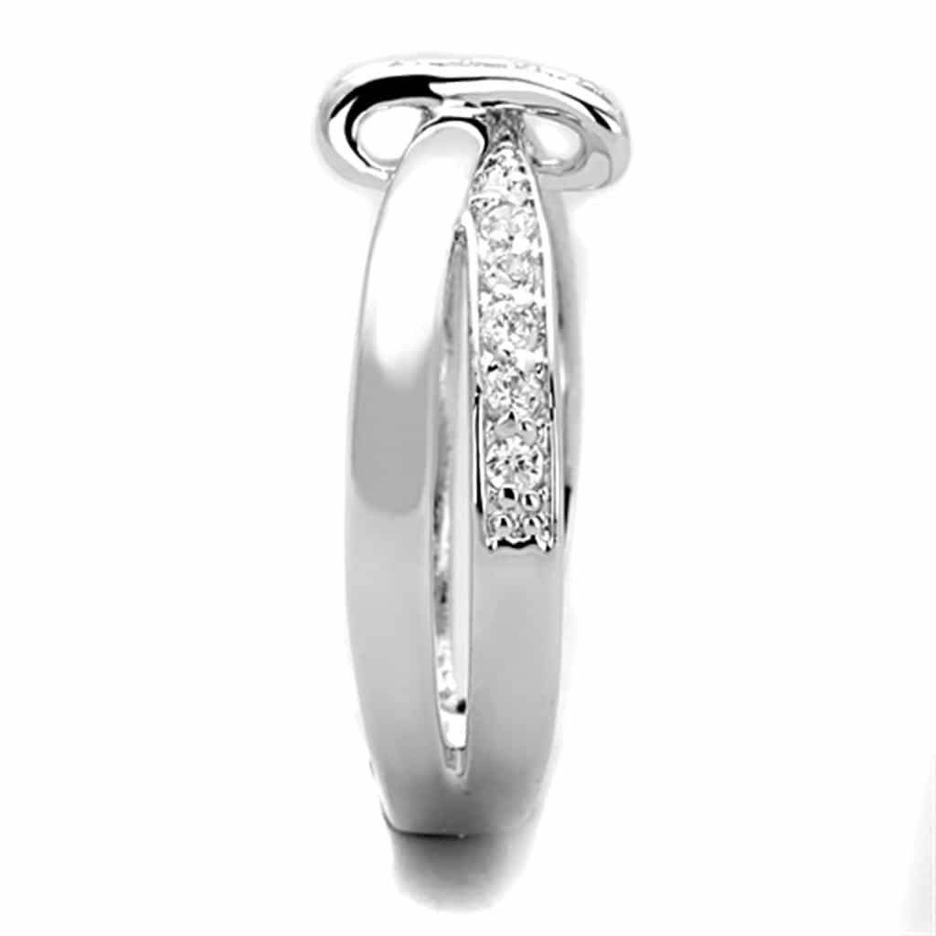 Brass CZ Pave Curved Bar Bypass Ring view 8