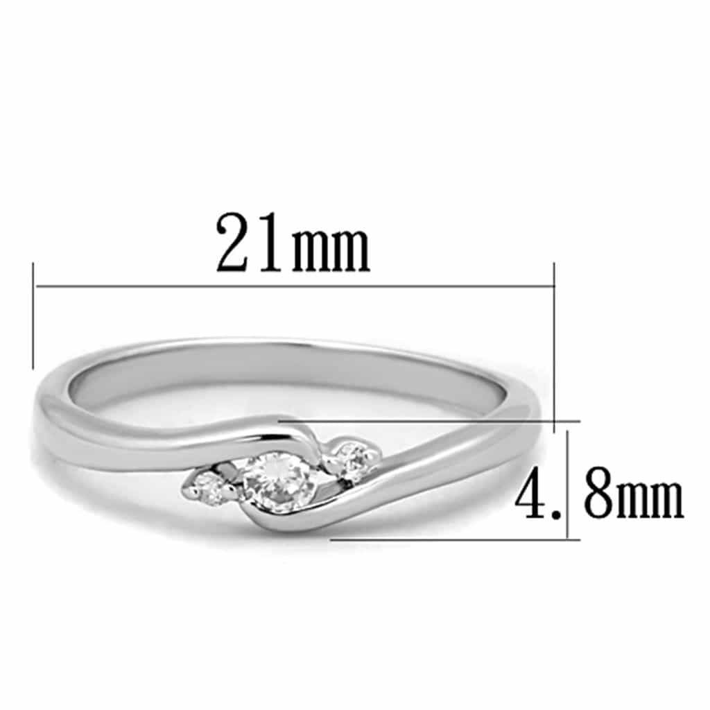 Brass CZ Round Bezel Tension Solitaire Ring view 4
