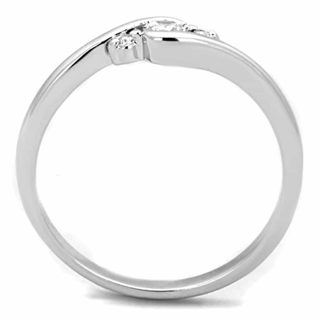 Brass CZ Round Bezel Tension Solitaire Ring view 6