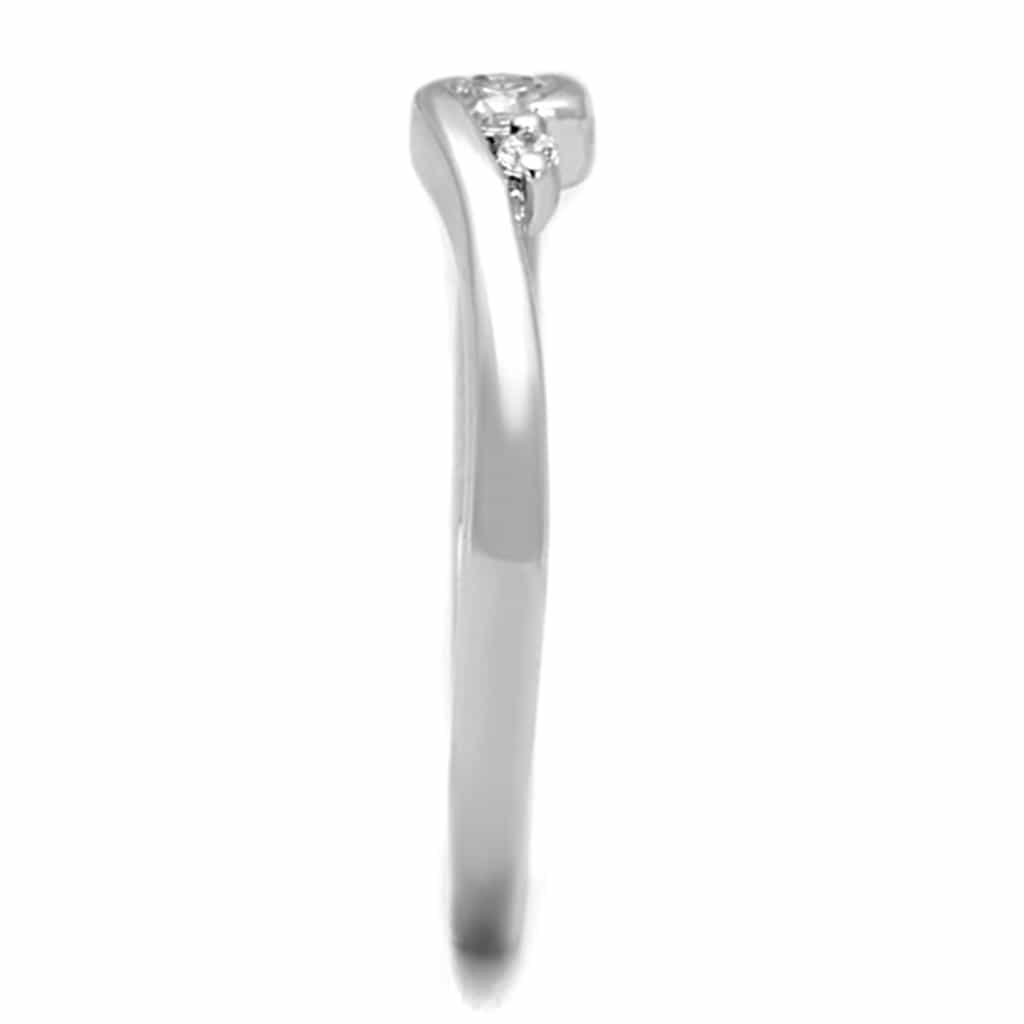 Brass CZ Round Bezel Tension Solitaire Ring view 8