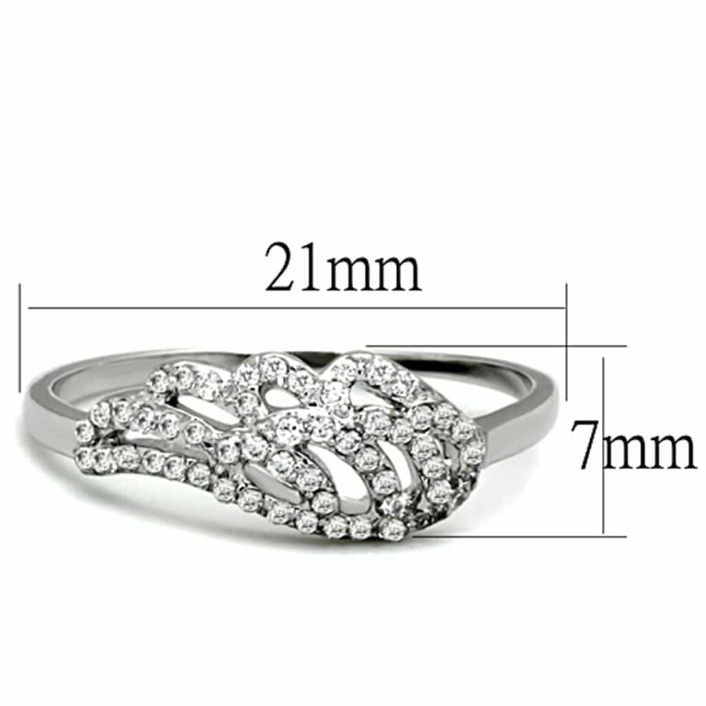 Brass CZ Pave Leaf Wing Open Cutout Ring view 4