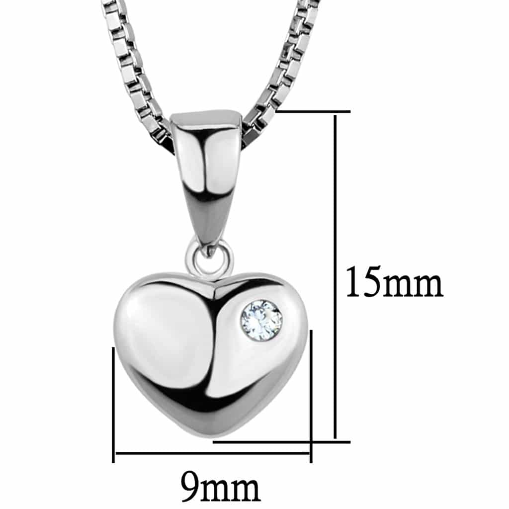 Brass CZ Heart Bezel Pendant Chain Pendant view 4