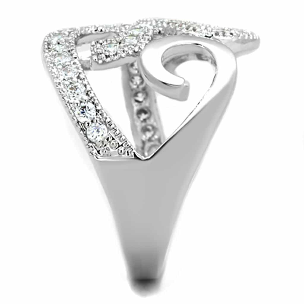 Brass CZ Pave Scroll Filigree Wide Dome Ring view 8