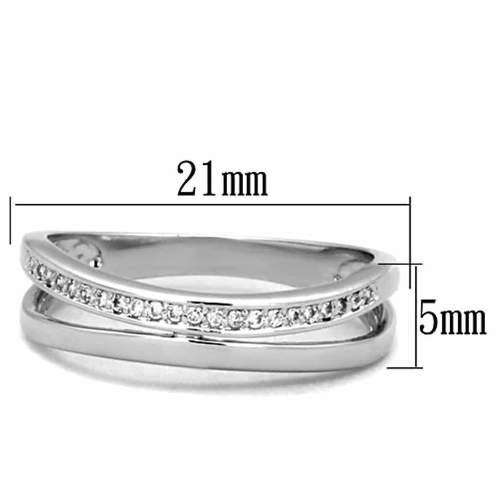 Brass CZ Pave Double Row Split Band Ring view 4
