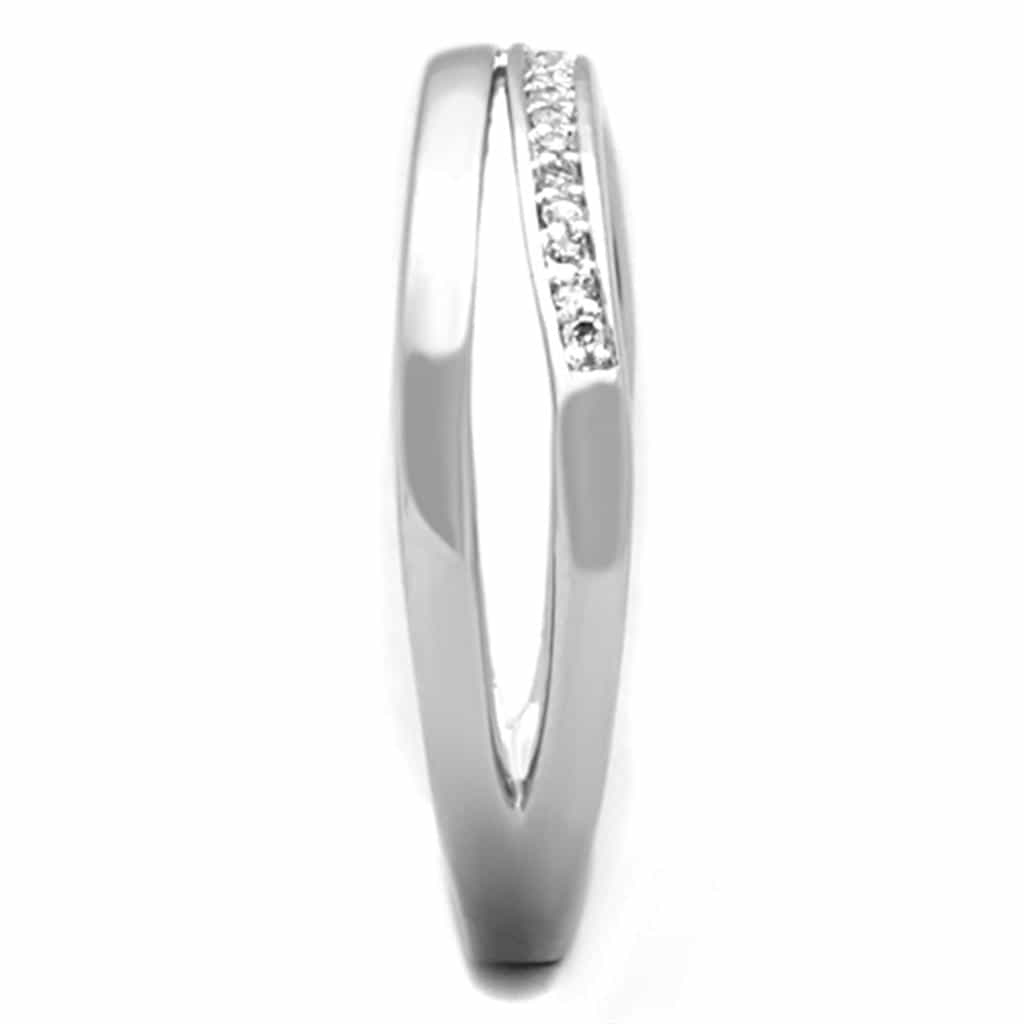 Brass CZ Pave Double Row Split Band Ring view 8