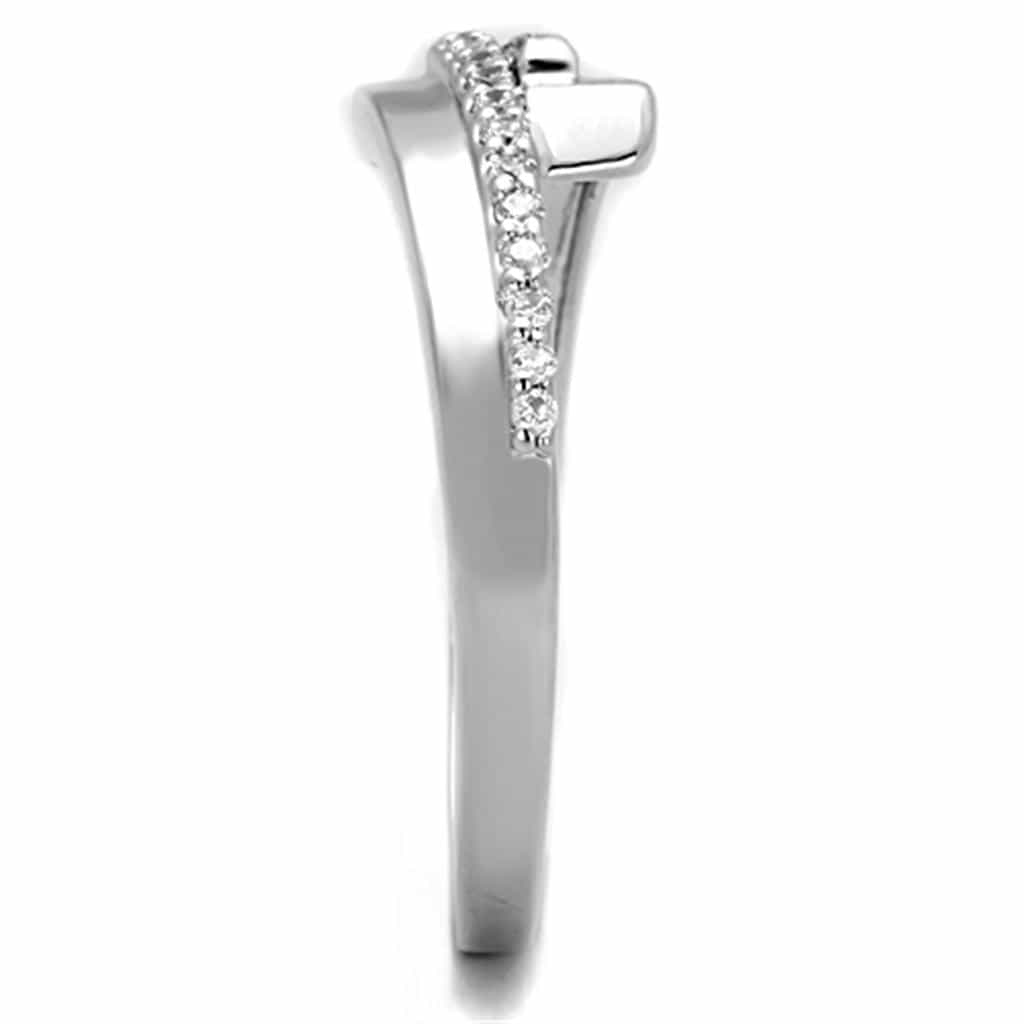 Brass CZ Pave Bar Buckle Geometric Band Ring view 8