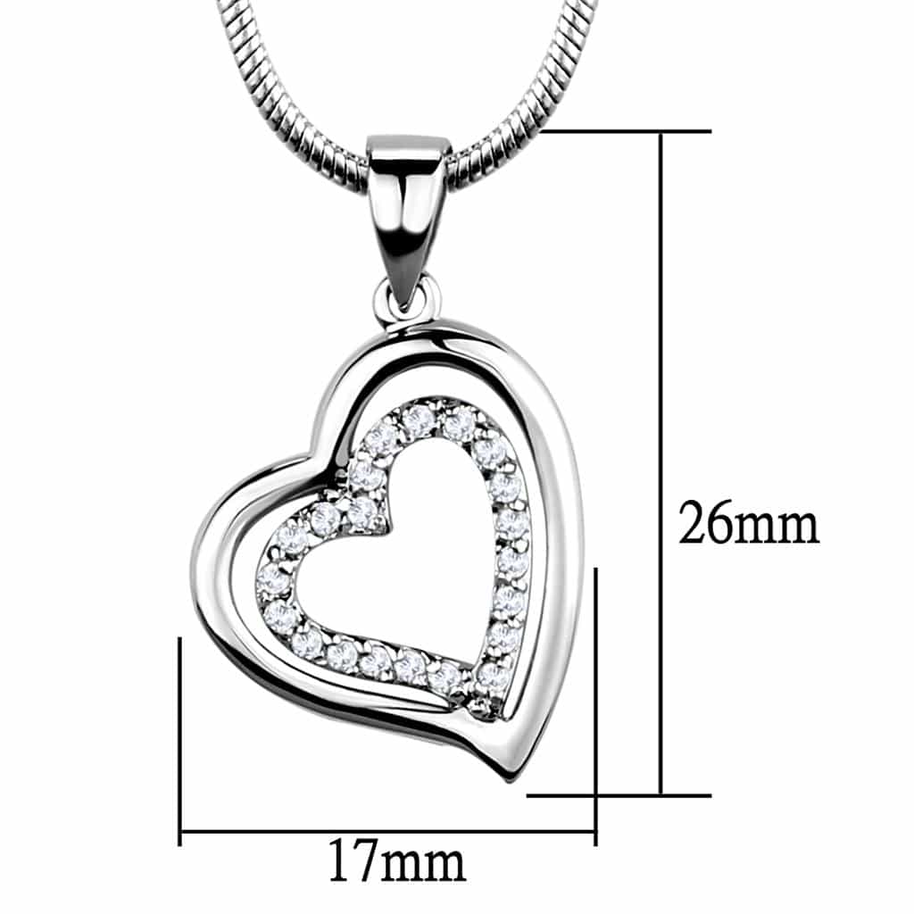 Brass CZ Pave Open Heart Pendant view 4