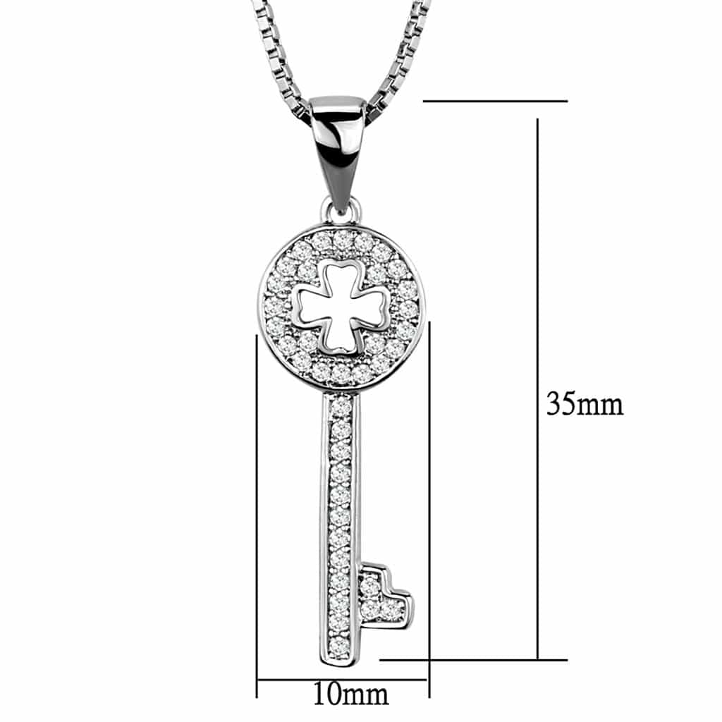Brass CZ Key Cross Pendant view 4