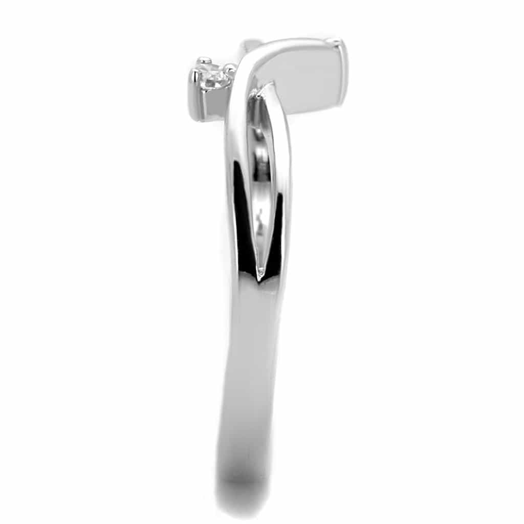 Brass Champagne CZ Princess Bypass Solitaire Ring view 8