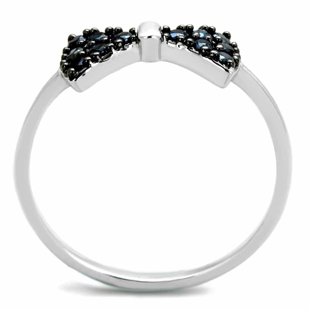 Brass Black CZ Pave Bow Ribbon Ring view 6