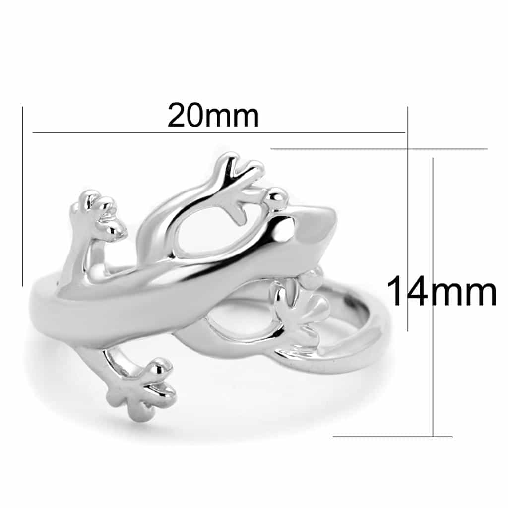 Brass Polished Gecko Figurine Open Bypass Ring view 4