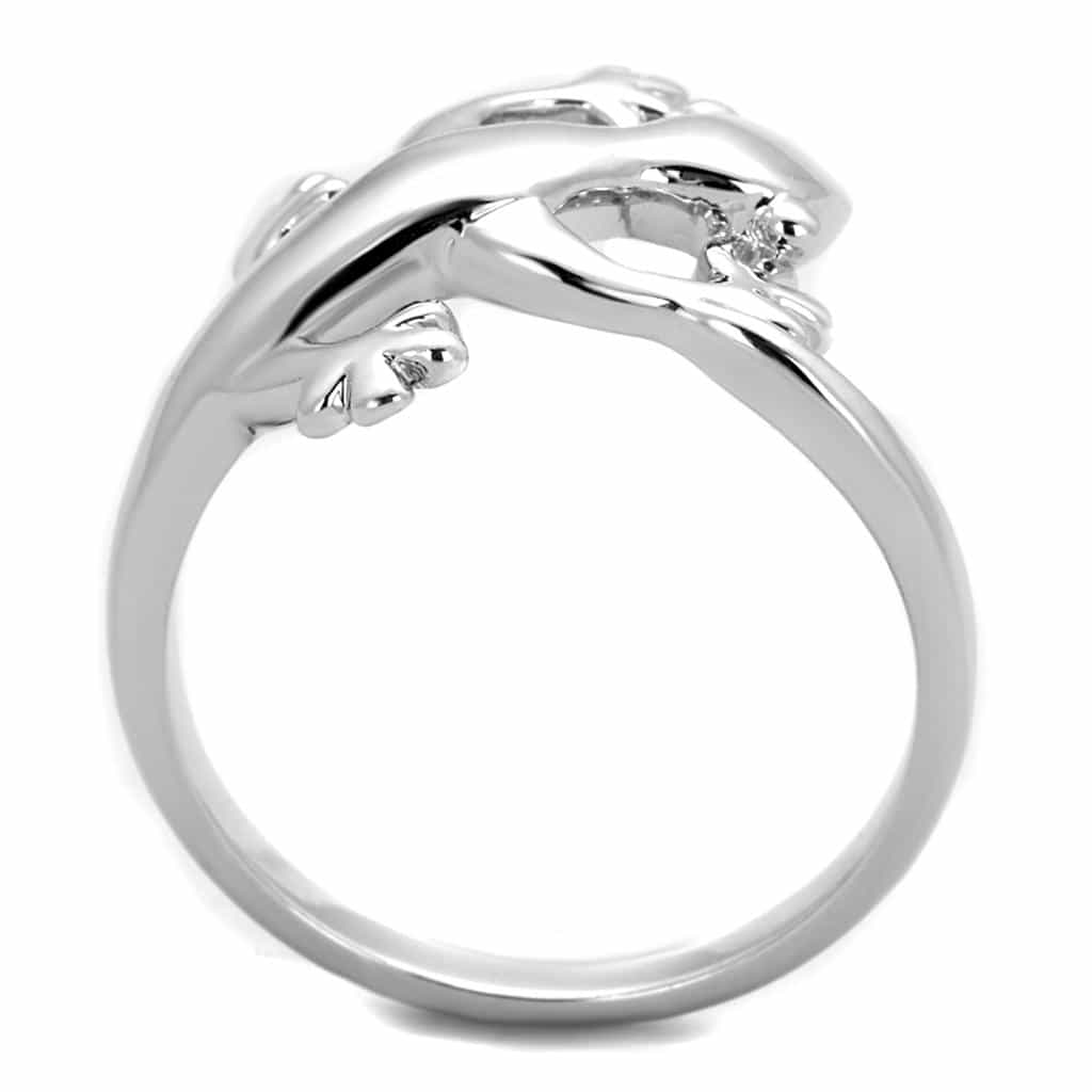 Brass Polished Gecko Figurine Open Bypass Ring view 6