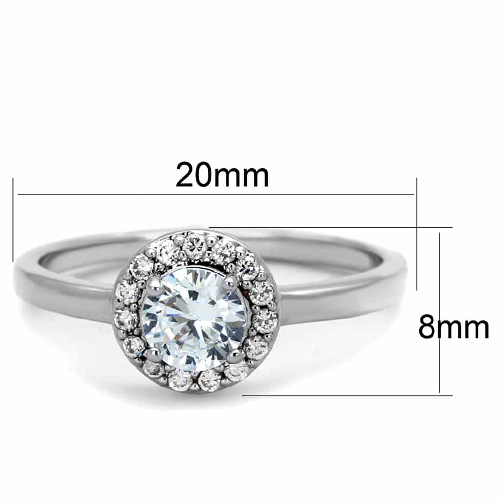 Brass CZ Round Halo Solitaire Ring view 4
