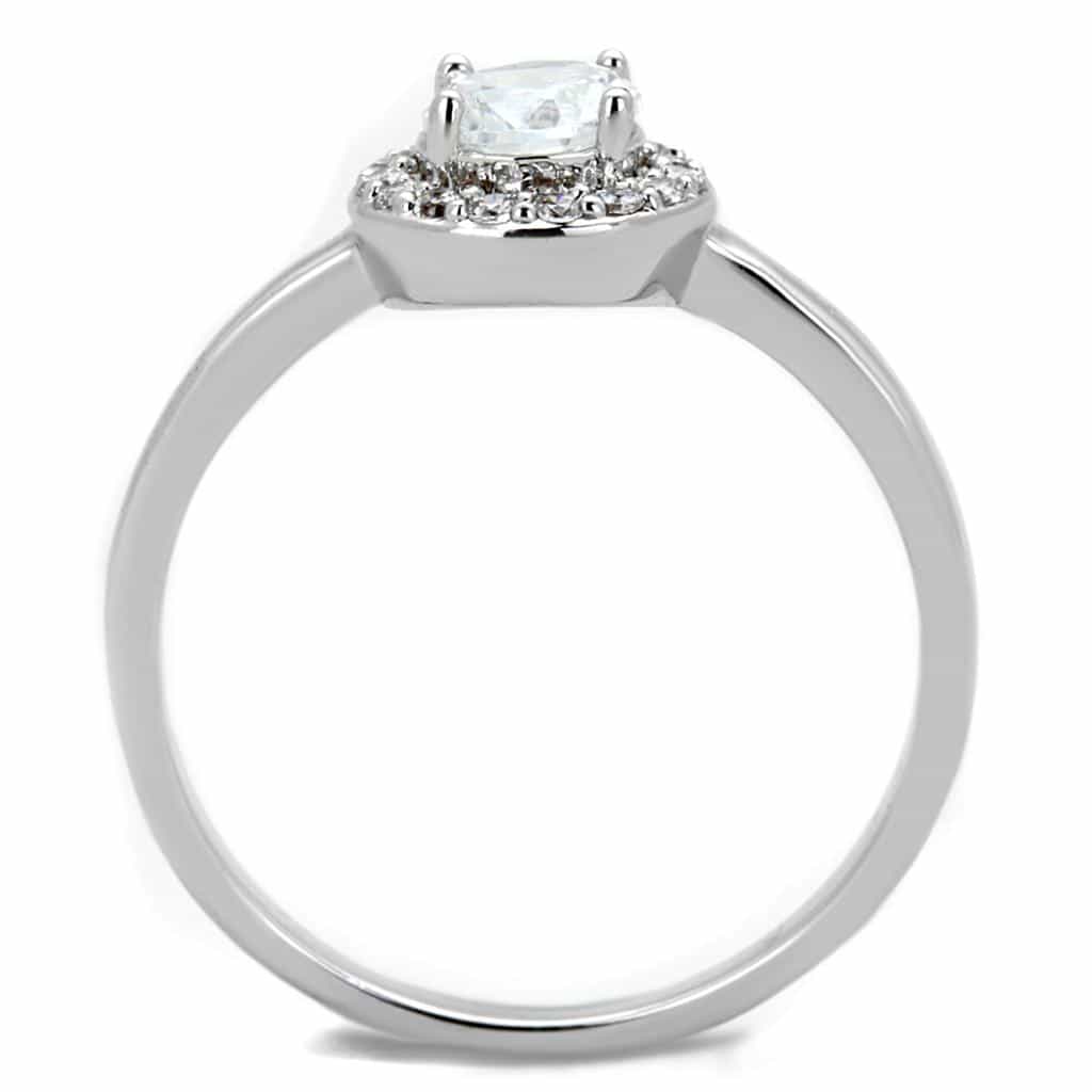 Brass CZ Round Halo Solitaire Ring view 6