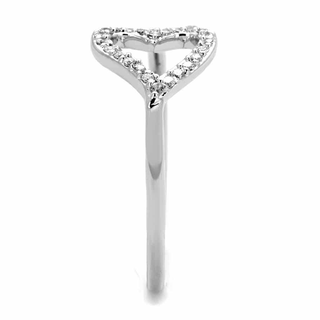 Brass CZ Pave Open Heart Ring view 8